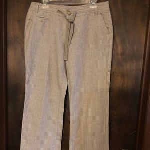 Lands' End Striped Linen Pants